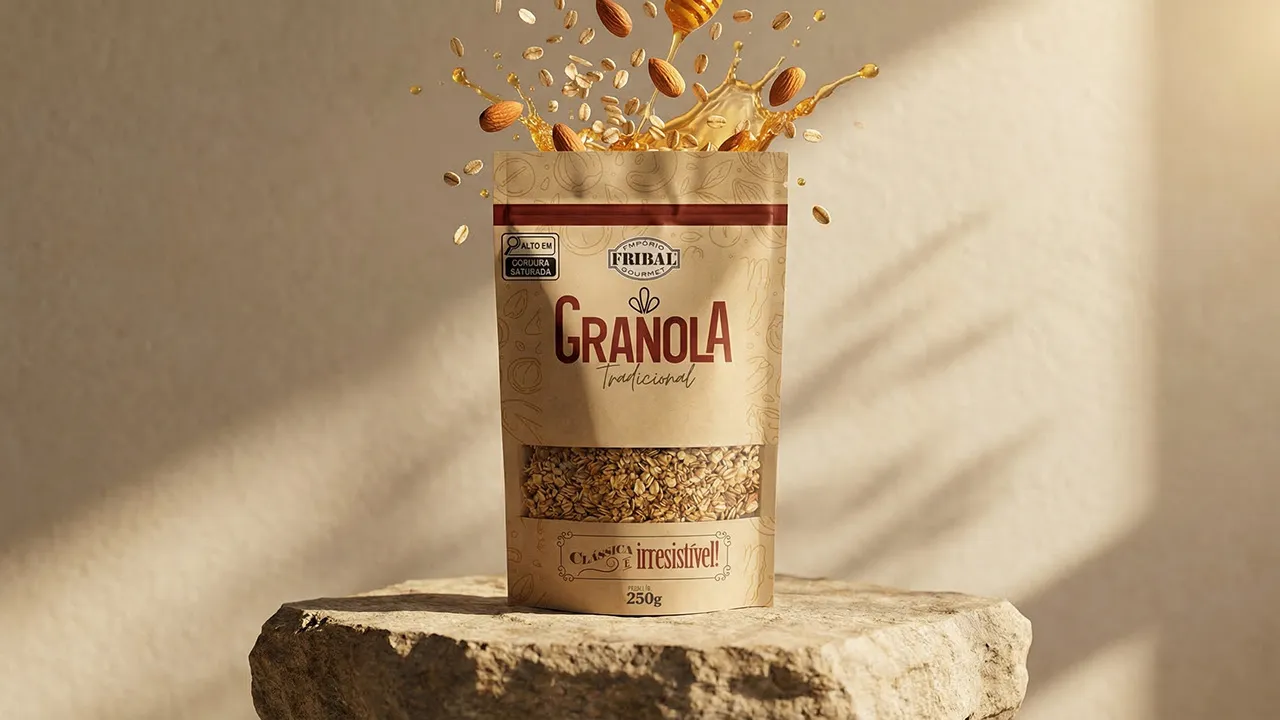 Fribal Granolas, packshot 3D